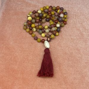 Mookaite Jasper Mala Bead Necklace